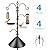 Bird Feeding Station Kit with Squirrel Baffle and Suet Cage Wild Bird Feeder Kit with Mesh Tray, Fruit Hook, and Double W Hook for Attracting Wild Birds