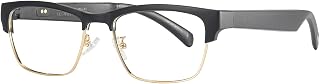 OOAVR Smart Bluetooth Glasses,New Wireless Bluetooth Smart Audio Glasses,Men's/Women's Indoor and Outdoor Entertainment Smart Glasses,Including 2 Magnetic Charging Wires(Gold Clear)