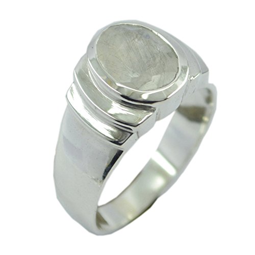 Bague femme pierre de lune et argent véritable de taille H à Z