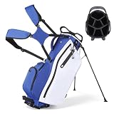 VEVOR Golfbag mit 7-Facher Einteilung, Golftasche mit Standfüßen Doppelschultergurt Durchgehenden Trennfächern Regenhaube Stautaschen, Caddybag aus Polyester für Herren Damen Golf Cartbag