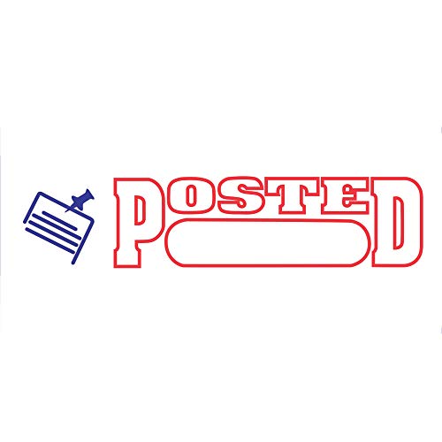 Accu-Stamp2 Message Stamp With Shutter, 2-Color, Posted, 1-5/8" X 1/2" Impression, Pre-Ink, Red And Blue Ink (035521) #TOP1