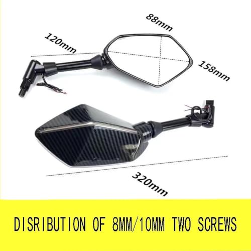 Espejo retrovisor motocicleta con intermitentes para HP2 y accesorios de moto 4