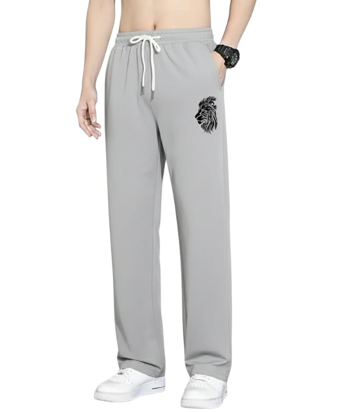 Image of Samfor Track Pant for Men | Loose Fit Super Stretchable Track Pant for Man with Bold Lion Design | Stylish Lower for Men