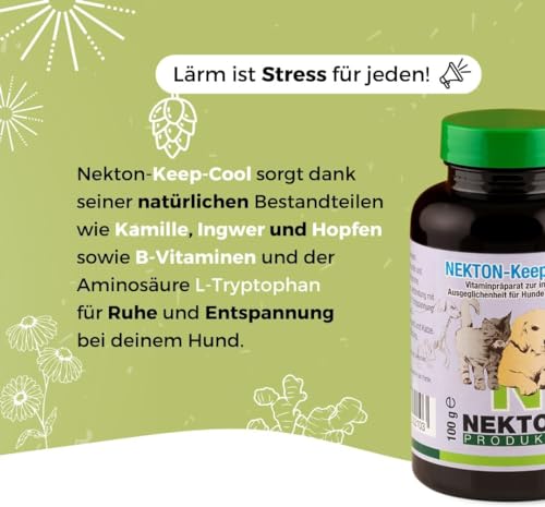 NEKTON-Keep-Cool | Vitaminpräparat auf natürlicher Basis für nervöse und ängstliche Hunde & Katzen | Made in Germany (100g)