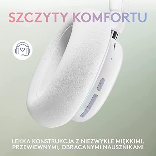 Logitech G G735 Bezprzewodowe Słuchawki do Gier, Konfigurowalne Oświetlenie RGB, LIGHTSPEED, Bluetooth, Gniazdo 3,5 MM, Kompatybilne z PC, Urządzeniami Mobilnymi, Odłączany Mikrofon - Biały