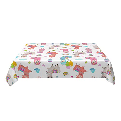 Alpaca Table Cloth Waterproof Rectangle Tablecloth Washable Party Table Cover 54X 72 Inch For Celebration Holiday Camping Picnic Fall Decorations For Home #TOP6