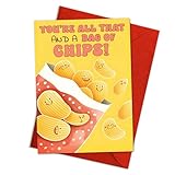 You're All That and a Bag of Chips Funny Valentine's Day Card – Cute Snack Pun Card for Boyfriend Girlfriend Husband Wife – Cute Romantic Anniversary Greeting Card – Single 5.3''x8'' Folded with Envelope