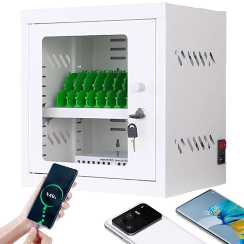 Mobile Phone Charging Cabinet Cellphone USB Charging Station Lockers 12-60 Slots with Locking & Wheels,for Classrooms/Fitness Clubs/Offices/Libraries,Rechargeable,with Four Wheels