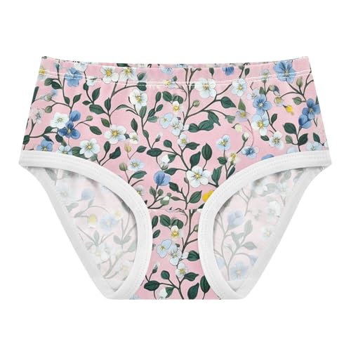Spring Floral Pink Panties Little Girl Girls Underwear Toddler Cotton Flower Underpants Briefs 2t