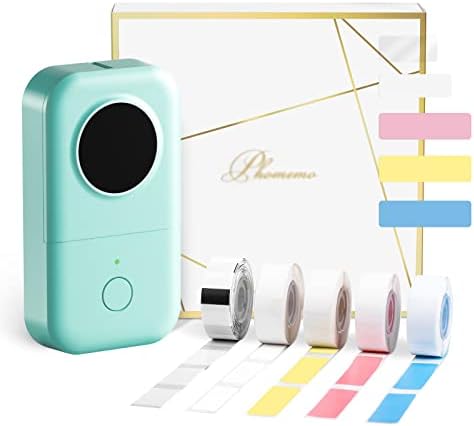 Memoking Label Makers D30 Bluetooth Thermal Label Maker Machine, Smart Mini Label Printer, Super Easy-to-Use Labeler with Label x 5, Compatible with iOS & Android for Home Storage, Green