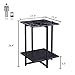 FIVEGIVEN Sofa Side Table End Table with Storage Small Coffee Table Square Black Marble Top Metal Frame for Bedroom Living Room