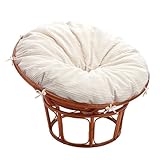 Yueyocici Corduroy Papasan Chair Cushion Cover, 50 Inch x 50 Inch Reinforced and Thickened Removable Chair Cushion Cover Soft Non-irritating (Without Chair), Both Adults, Children, (Beige)