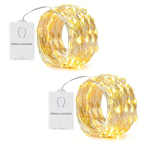 NEXVIN 2 Stück 6M 60 LED Lichterkette Batterie, Weihnachten...