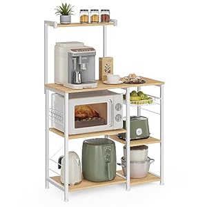 VASAGLE Bäckerregal UKKS035W09 mit Drahtkorb