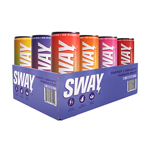 Sway Energy + Immunity Drink, All Flavors Variety, 12 Fl Oz (12 Count), 160Mg Of Natural Energy, Daily Multi-Vitamin Enriched (A, B6, B12, C, D), Clean Ingredients, 0 Sugar, Low Calorie, Low Carbohydrates #TOP5