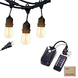 Brightech Ambience Pro LED 27FT String Lights + One Outdoor Smart Dimmer Plug with Remote Control