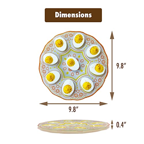 Deviled Egg Plate, Set Of 2, Designed To Hold 16 Devil Eggs, Tempered Glass Deviled Egg Tray Fit Devilled Eggs Perfectly, Devil Egg Platter Great For Parties, Gatherings Or Dinner Events #TOP4