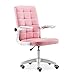 Chaise d'ordinateur Chaise de Bureau à la Maison Chaise Bon marché siège de Loisirs de dortoir d'étudiant Chaise pivotante du Personnel Chaise Confortable (Color : Pink, Size : 56cm*56cm*102)