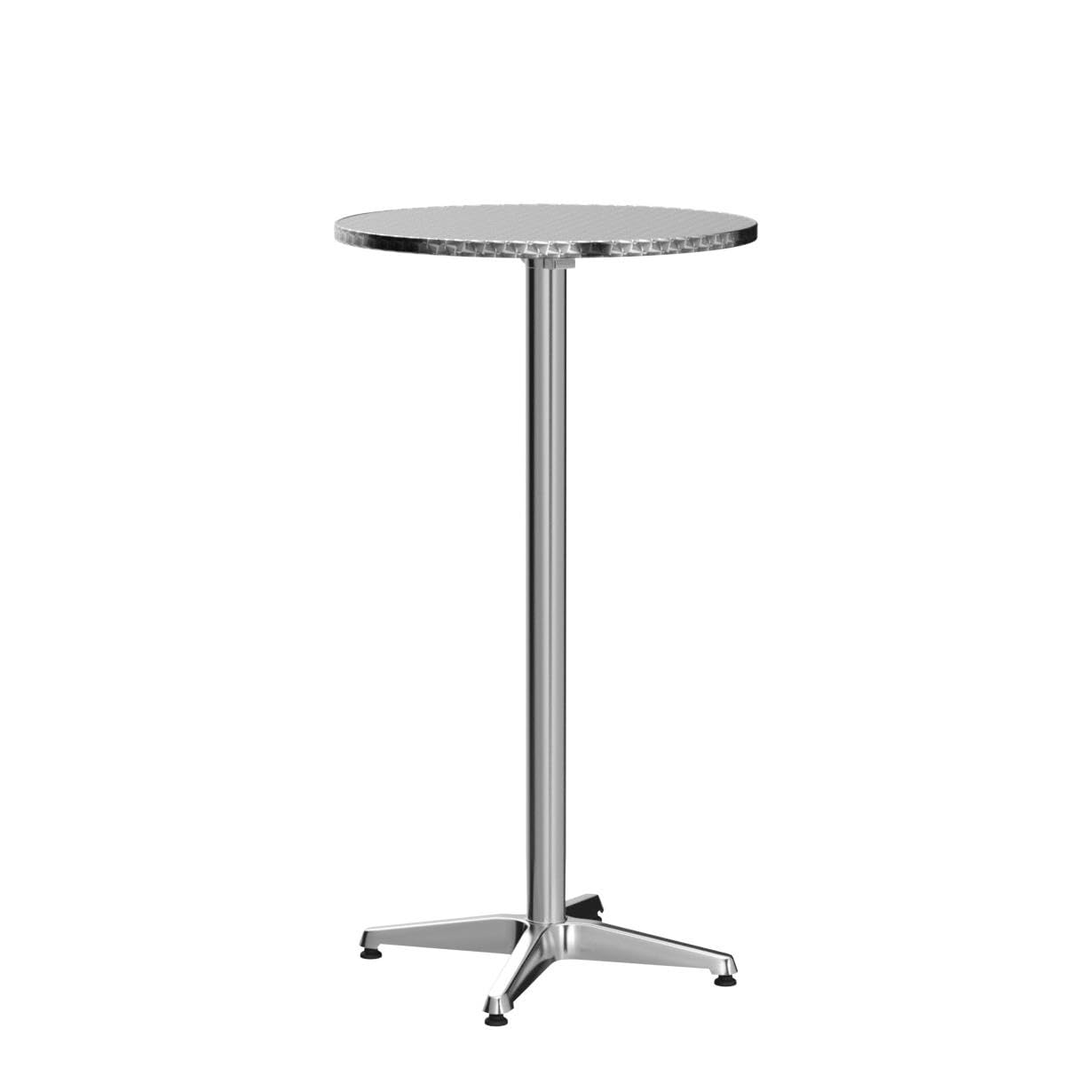 BAKAJI Table de Bar Haute 2en1 en alu Hauteur réglable Pliable 70cm/115cm Mange Debout extérieur Table Ronde, avec Plateau Pliant Peu encombrant