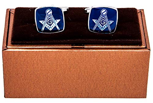 Mancuernillas MRCUFF Mason Azules con Caja de Regalo miniatura 2