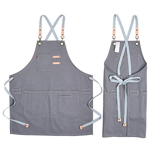 COOLYOUTH Cotton Apron for Men Women, Chef BBQ Grill Work Shop Aprons