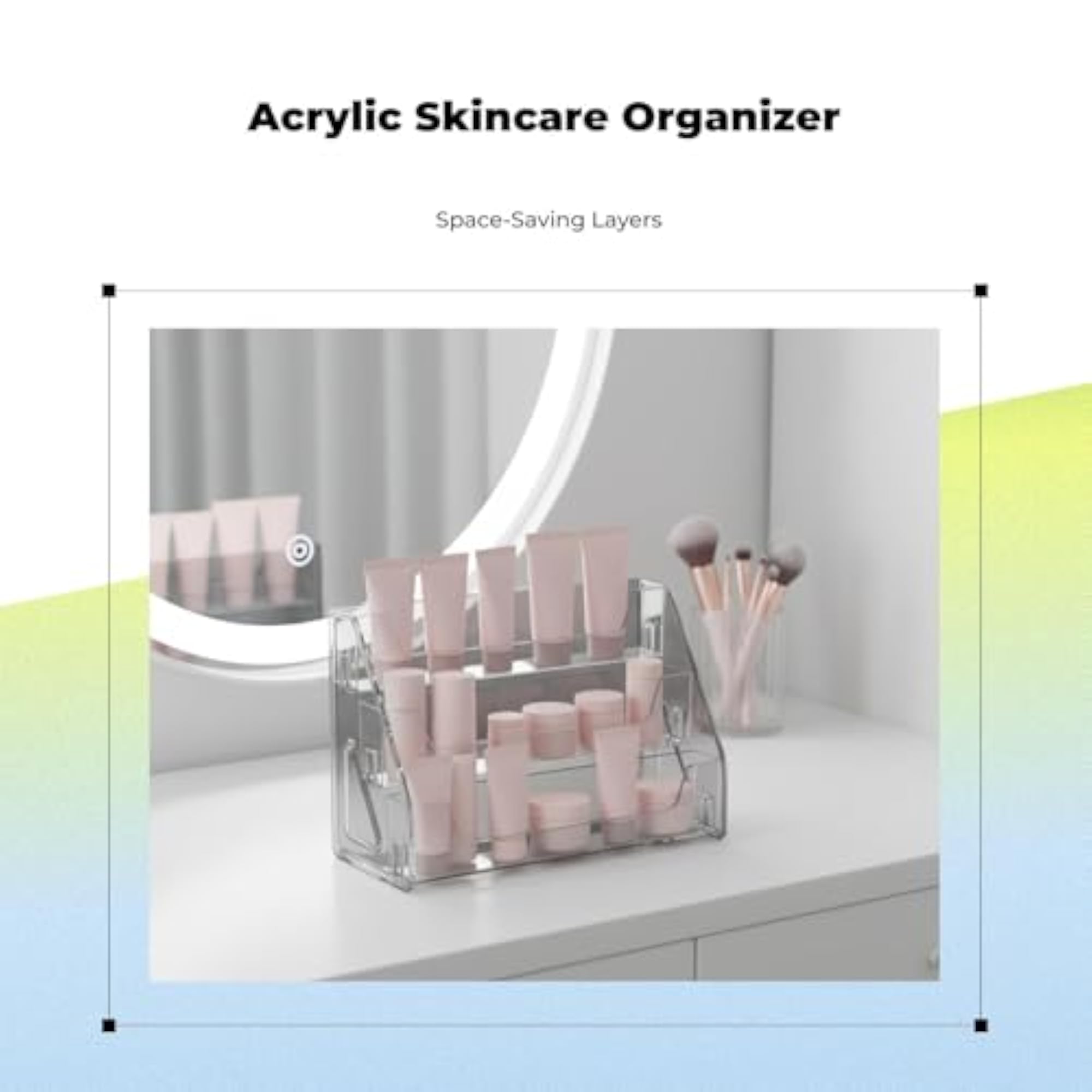 Clear Acrylic 4-Tier Cosmetic Organizer Display Stand