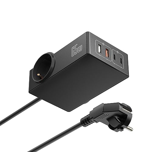 Stazione Ricarica Usb Gan 65W Rapido 4 Porte (2A+2C) PD3.0 Pps. Multipresa 2X Schuko 45° Cavo 1,5Mt Spina Schuko 16A.Per Macbook Pro/Air,Laptop Usb-C,Iphone 14/13/12,Samsung Galaxy,Xiaomi - 3