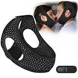 Anti Snoring Devices, Breathable Air Flow Jaw Strap for Sleep Apnea, Reusable, Effective, and Adjustable Anti Snore Chin Strap, Chin Strap for Sleeping to Keeping Mouth Closed, 52CM
