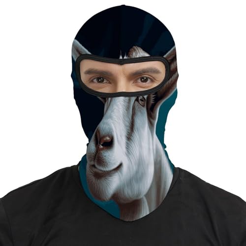 Mascarilla tipo balaclava unisex con diseño de cabra para frío, protección térmica para motos y esquí miniatura 2