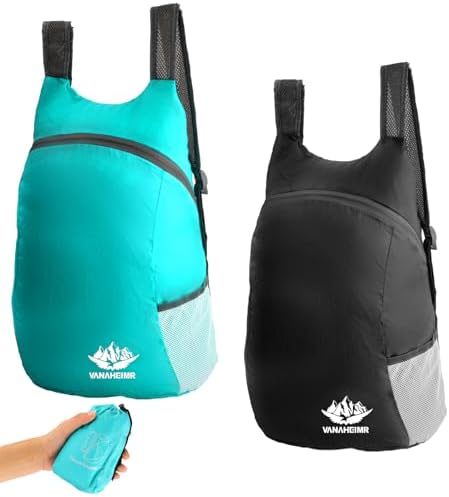Amexo 2 Piezas Mochila Plegable Ultraligera, Mochila Compacta Uni...