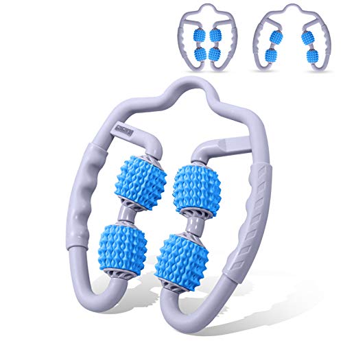 Muscle Roller, Fit Roller Pro Trigger Point Massager Tool for Fascia, Neck, Arm, Elbow, Hand, Leg, Calf, Foam Roller for Handle After Workout Exercise Muscle Soreness Pain Relieve (Blue)