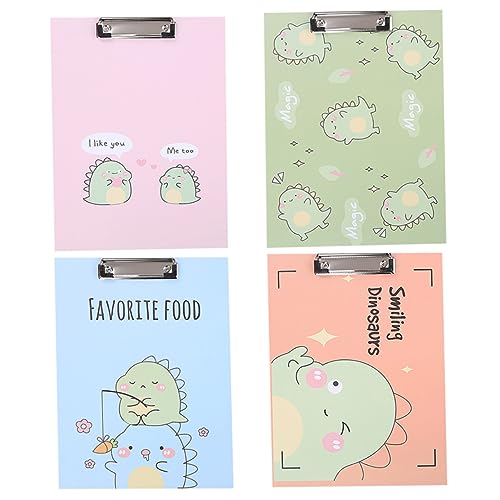 Carton support de papier A4 contre les feuilles volantes : lot de 4 pinces notes multicolores