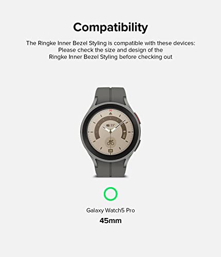 Image of Ringke Inner Bezel Styling Compatible with Samsung Galaxy Watch 5 Pro 45mm, Stainless Steel Anti-Scratch Inner Bezel Ring Protective Cover - 45-IN-01 (ST) Silver