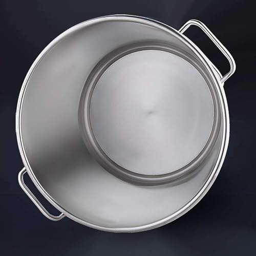 Olla de acero inoxidable con tapa, resistente, grado alimentario, 304, pulido con espejo, versátil para todos los tipos de estufas.
