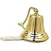 Enormous Wall Hanging Ship Bell with Rope Polished Dinner Bell Tip Bell Indoor/Outdoor Nautical Decoration Bells Variety with Mounting Hardware Bracket Ship Boat Maritime Decor (10