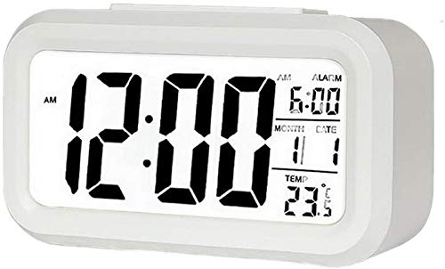 Wecker Wecker Nachttisch netzbetriebene Schlafzimmeruhr LED Uhr Nachttischuhr Sonnenaufgang Wecker Digitalradio Wecker weiß