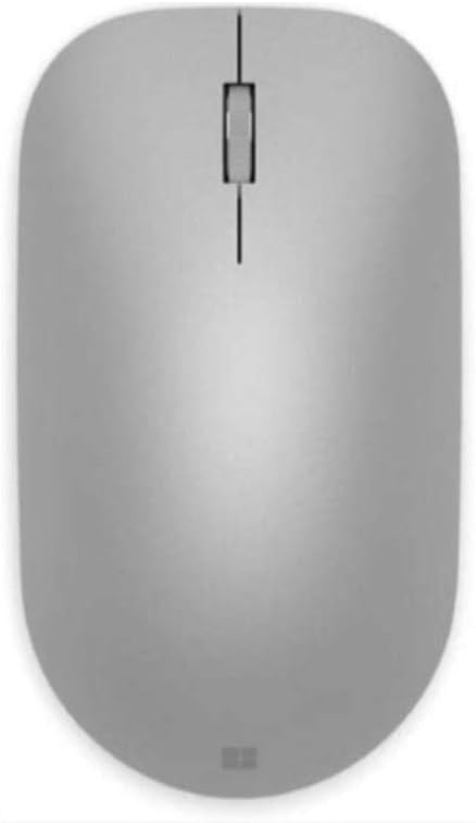 Microsoft Modern Mouse, Silver. Comfortable Right/Left Hand Use Design with Metal Scroll Wheel, Wireless, Bluetooth for PC/Laptop/Desktop, Works with Mac/Windows 8/10/11 Computers