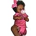 GYCV Silicone Reborn Baby Dolls Black Girls Toddler 20 Inch Realistic Dark Skin Newborn Girl Doll Lifelike Weighted Soft Cloth Body African American Real Life That Look Real Black Baby Dolls for Kids