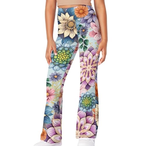 Cozeyat Girls Flare Leggings Kids Bell Bottoms High Wasited Dance Yoga Pants for 5-14 Years3