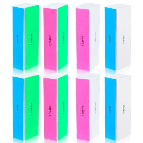 Image of DOPENSPI 4-Way Nail Buffer Block (6 Pcs), Nail Files Buffers Square Sponge Nails Buffer Block Grit Polishing Blocks Nails Shine Buffers for Smoothing Home Salon Use