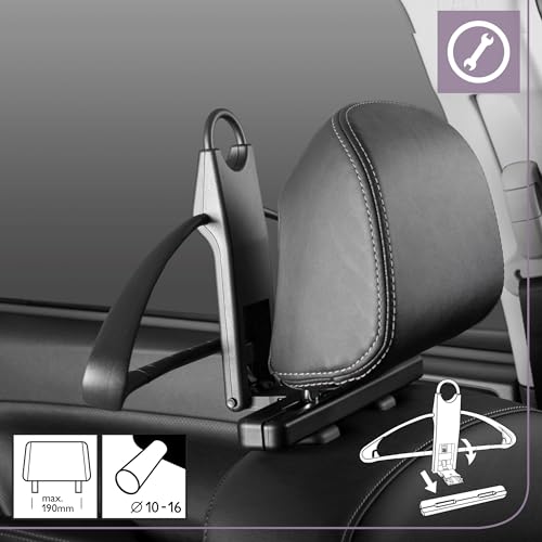 Rati Hanger Smarter Autokleiderbügel, Kleiderbügel, Jackenhalter für Kopstütze, KFZ Kleiderbügel
