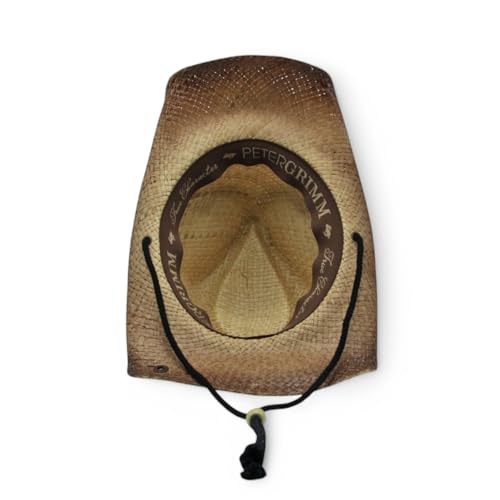 Image of Peter Grimm Straw Round Up Cowboy Hat - Stylish and Versatile Straw Hat for Men and Women - One Size