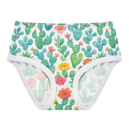 Joisal Fun Toddler Girls Underwear 2t Cotton Panties Little Girl Watercolor Succulent Cactus Green Kids Briefs Undies