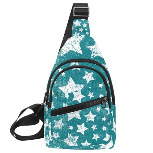 Bolso bandolera con estampado de estrellas y cierre de cremallera