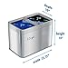 iTouchless 5.3 Gallon Dual Compartment Slim Open Top Waste Bin for Trash Can & Recycle Container, 20 Liter Stainless Steel Wastebasket