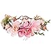 Produktbild Damen Mädchen Blumen Stirnband Blumenkranz - Blühen Blumenkrone Girlande Kopfschmuck Festival Hochzeit Party Einstellbar mit Band (hellrosa + rose)