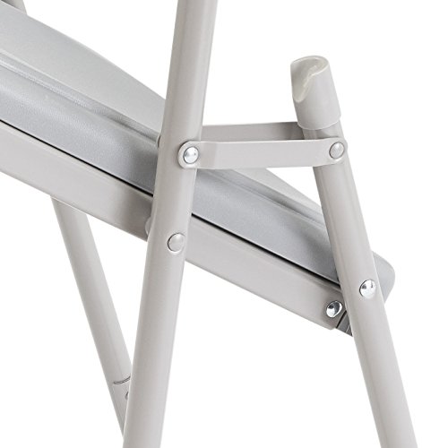 National Public Seating 800 Series Steel Frame Premium Light Weight Plastic Seat And Back Stacking Folding Chair With Double Brace, 480 Lbs Capacity, Grey #TOP5
