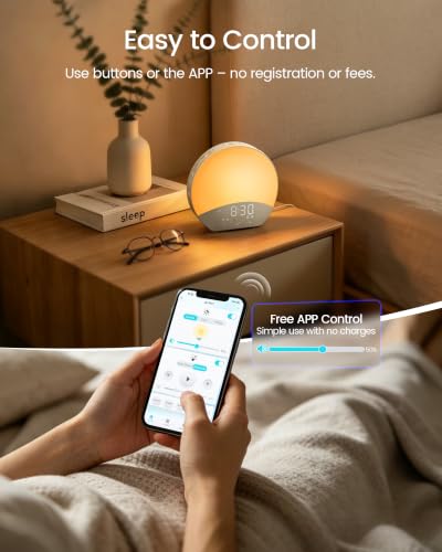 Glocusent Sunrise Alarm Clock with Sound Machine, Alarm Clock for Sleeper - image 6
