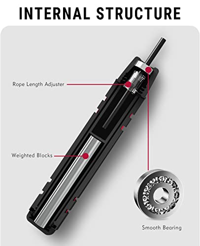 HAPBEAR Weighted Cordless Jump Rope, Ropeless Skipping Rope with 360 Degree Ball Bearings, Speed Bod Rope for Beachbody MBF, Boxing, MMA, WOD, Wireless Jumping Rope for Indoor Outdoor Fitness Workout