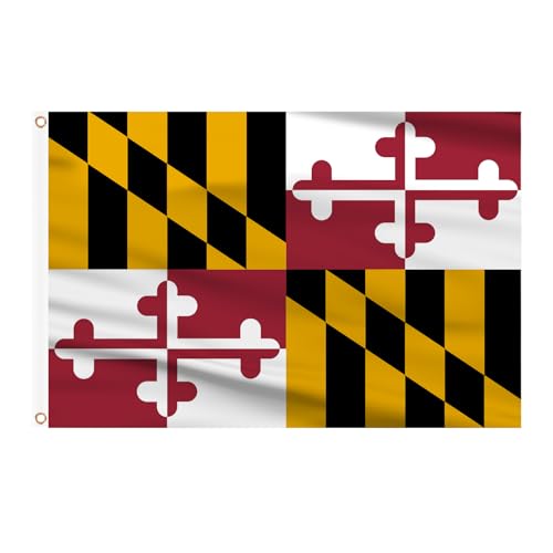 AhfuLife Maryland Flag 3x5 Ft Double Sided Polyester Maryland State Flag for Indoor/Outdoor Use
